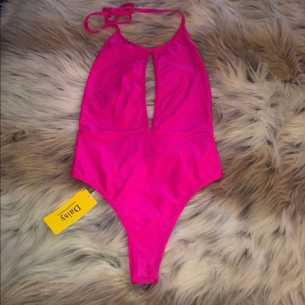 Hot pink swimsuit